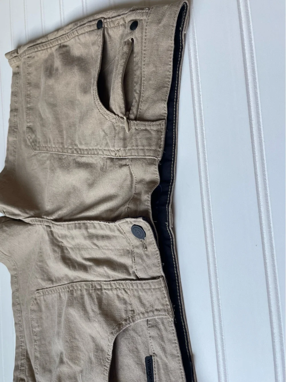 Wrangler All Terrain Gear Women’s Tan  Canvas Linen Outdoor Shorts Sz10 Military